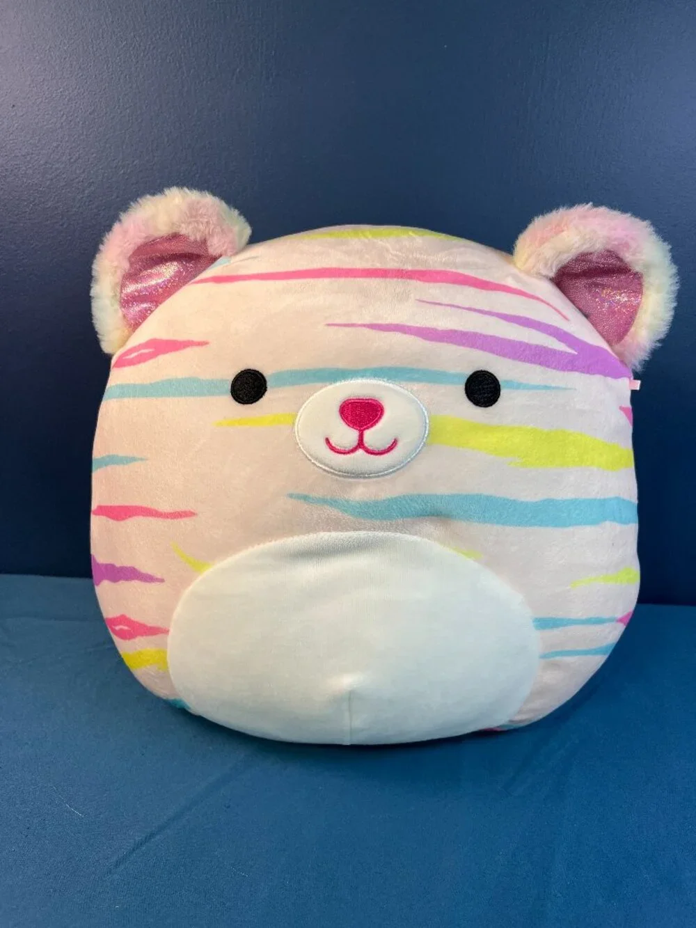 Squishmallows Original 12” Atoosa the Rainbow Striped Cat by Kellytoy